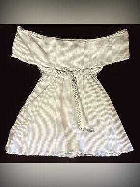 Paper Crane Off-Shoulder Striped Summer Dress